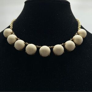 J. Crew. Gold And Creamy White Bubble Statement Necklace